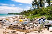 Littered beach