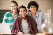 Teenagers smiling at camera