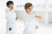 two boys doing karate