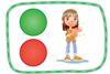 traffic light (green/red) with illustration of girl clapping